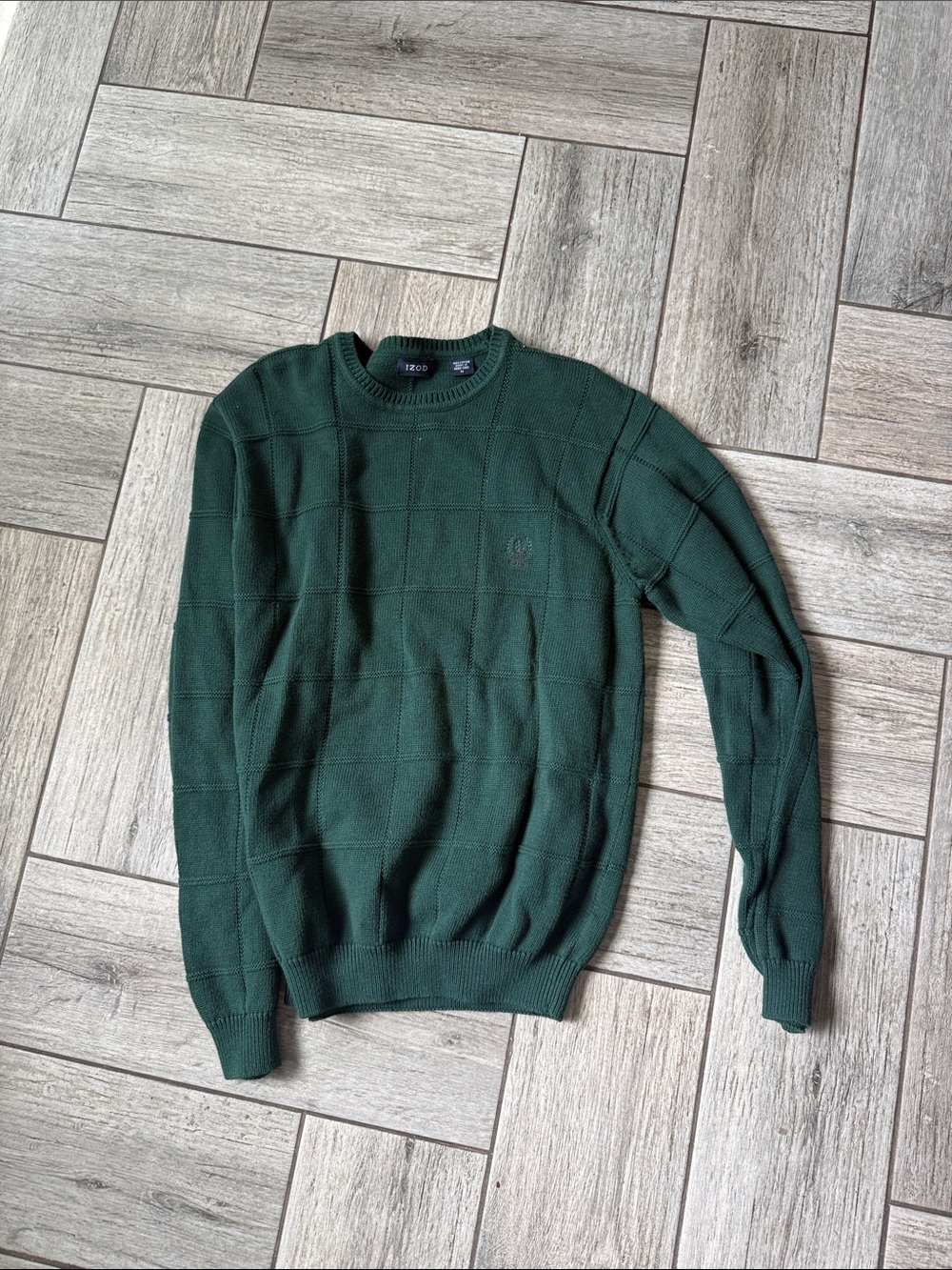 Izod Men's Dark Green Crewneck Sweater